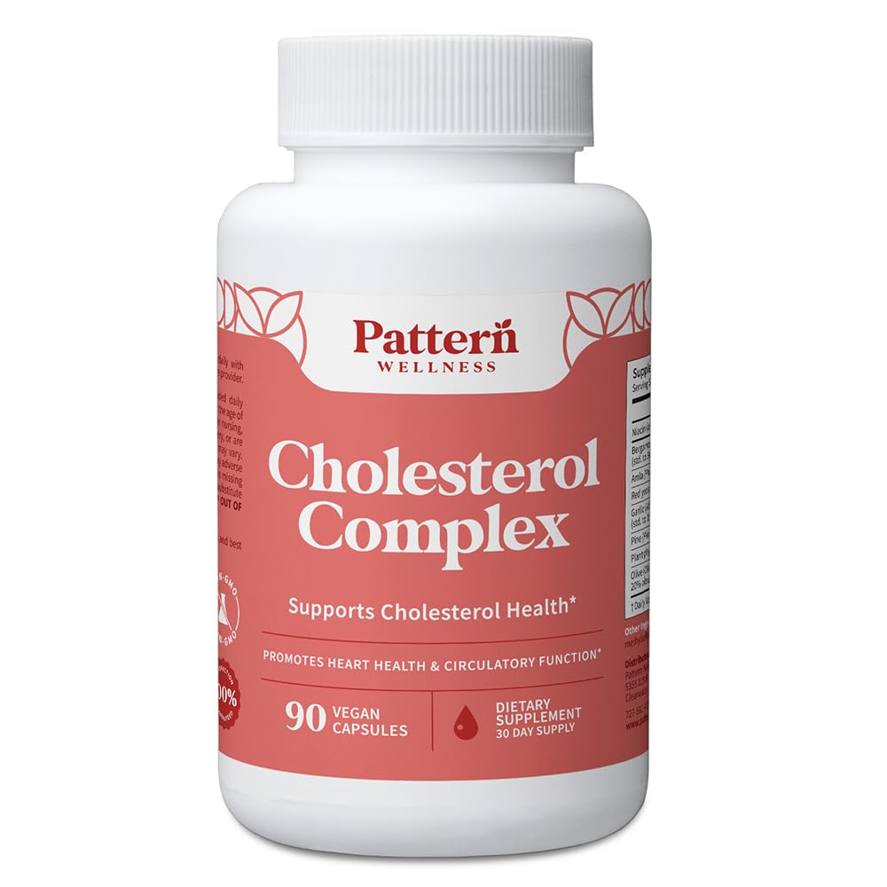 Pattern Wellness Cholesterol Complex Supplement – Supports Overall Well-Being – 3rd Party Lab Tested – 90 Vegan Capsules Pattern Wellness Au supplements