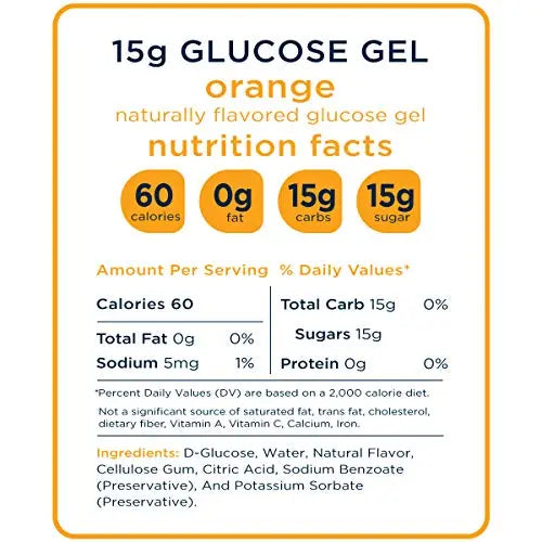 Transcend Glucose Gel Packs - Orange, 30 Pack (1.1oz each) - FSA/HSA Transcend Au supplements