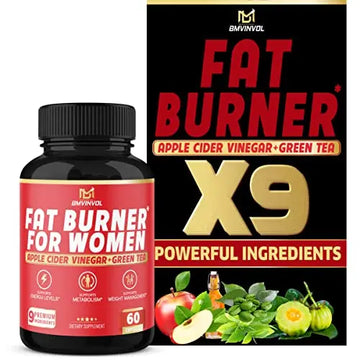 Fat Burner for Women, 9-in-1 Powerful Blend of Apple Cider Vinegar, Green Tea, Garcinia Cambogia BMVINVOL Au supplements