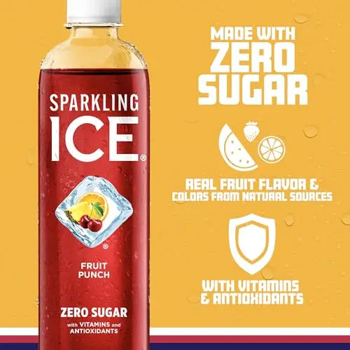 Sparkling Ice, Fruit Punch Sparkling Water, Zero Sugar Flavored Water, with Vitamins Sparkling ICE Au supplements