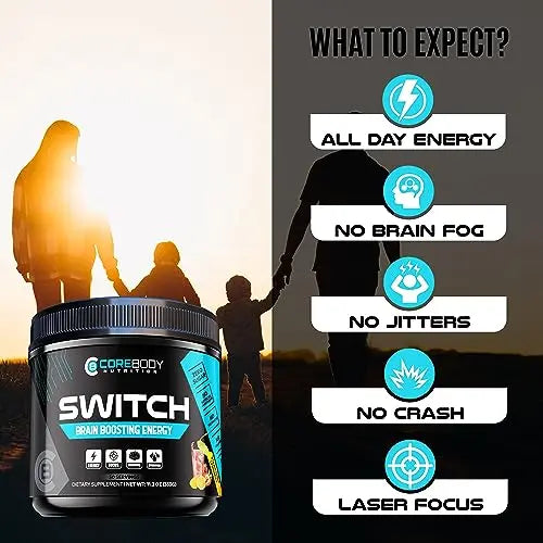 Switch, Brain Boosting Nootropic Energy Supplement, Increase Mental Focus & Cognitive CoreBody Nutrition Au supplements