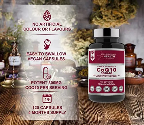 Ubiquinone Coenzyme Q10 300mg Softgel Capsules, 120 Super Strength Vegan Friendly The Intelligent Health Au supplements