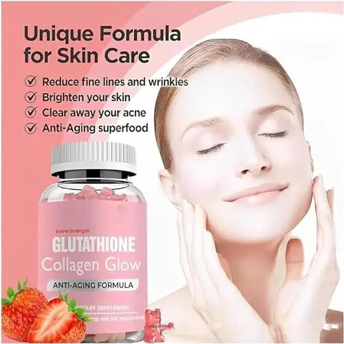 Glutathione Collagen Gummies,Glutathione Collagen Glow Gummies for Dark Spot,60 Pieces NNOVAT Au supplements