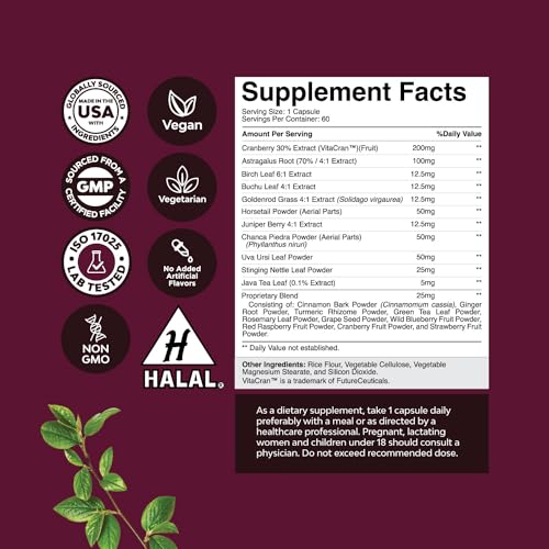 Kidney Support Cranberry Pills for Women and Men - High Strength Kidney Cleanse Detox Natures Craft Au supplements