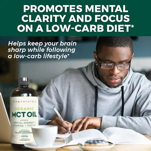 Viva Naturals Organic MCT Oil for Keto Coffee (32 fl oz) - Best MCT Oil Supplement Viva Naturals Au supplements