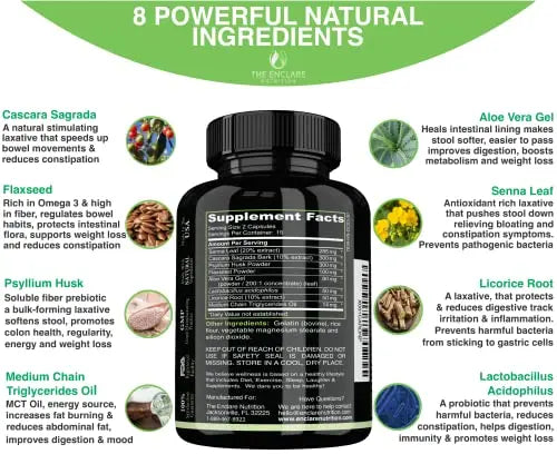 THE ENCLARE NUTRITION Colon Cleanser Detox. Premium 15 Day Fast-Acting Diet Pills THE ENCLARE NUTRITION Au supplements