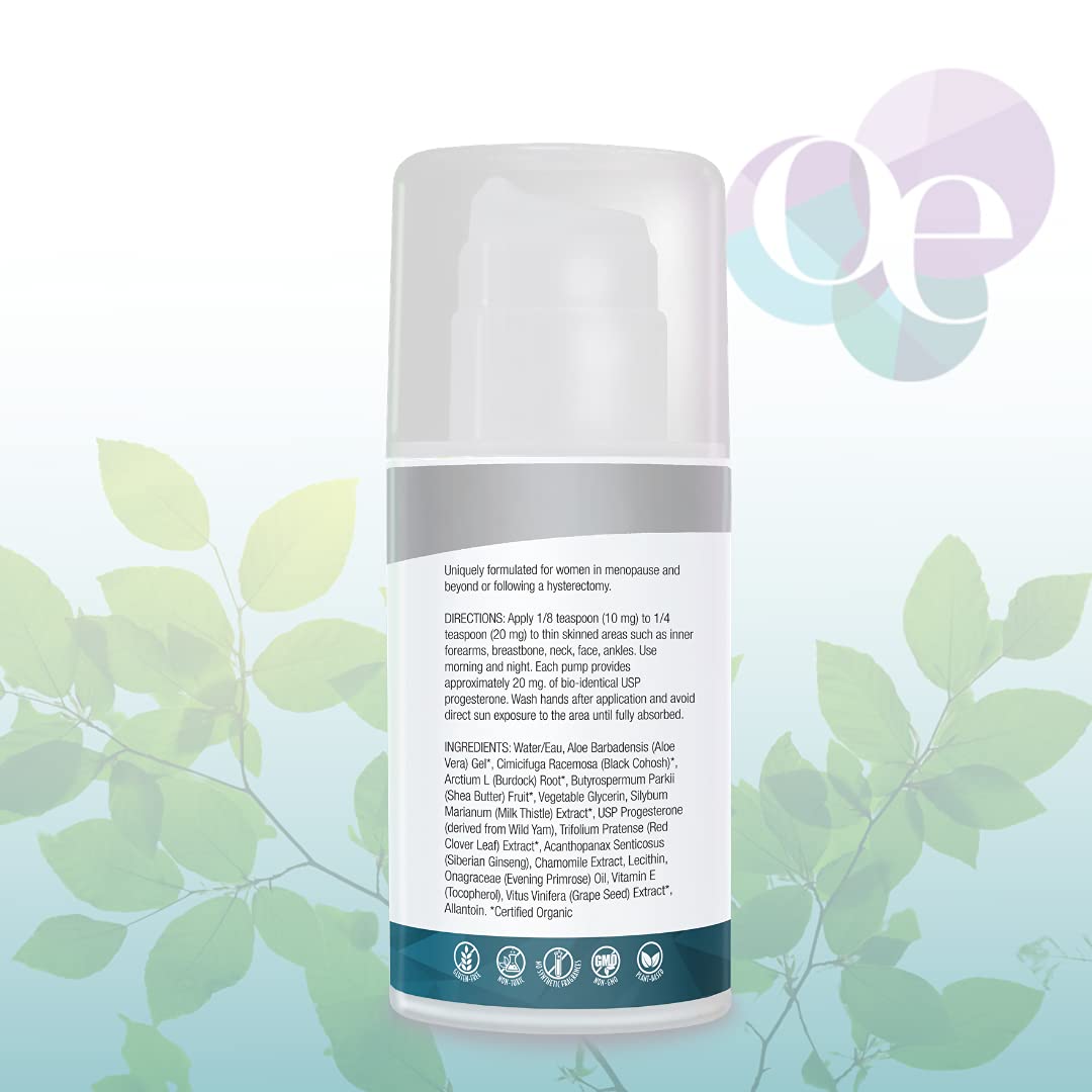 Organic Excellence Balance Plus Therapy - USP Bioidentical Organic Progesterone Cream for Women - with Phytoestrogens - for Menopause Relief and Natural Hormone Balance, 3.3 fl oz (100g) Organic Excellence Au supplements
