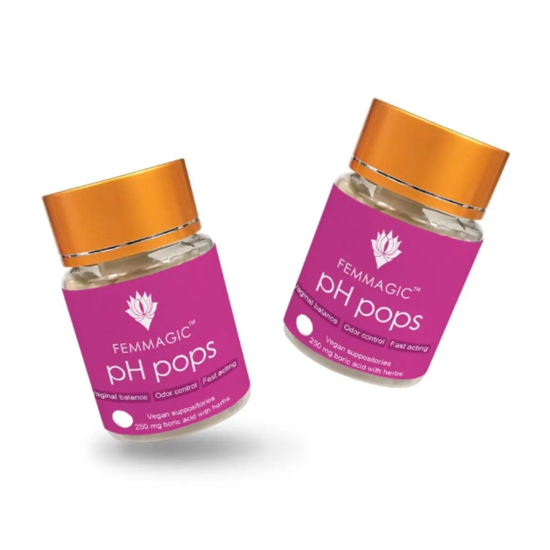Femmagic - PH Pops (Boric Acid Suppositories), Vaginal Health Support, pH Balance, 100% Pure Boric Acid 600mg, Yeast Infection, BV Treatment, 14 Count FEMMAGIC Au supplements
