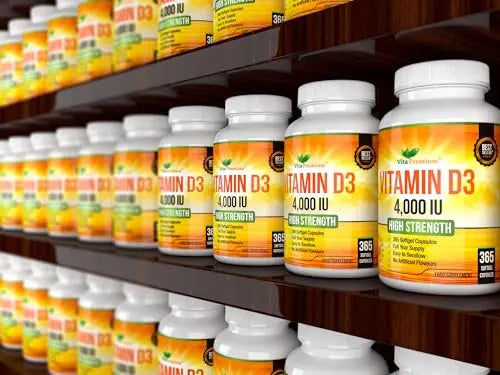 Vitamin D 4,000 IU Softgels, Maximum Strength Vitamin D3 Supplement, 365 Easy to Swallo Vita Premium Au supplements