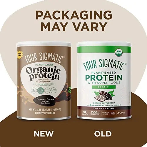 Four Sigmatic Organic Plant-Based Protein Powder Creamy Cacao Protein with Lion’s Mane Four Sigmatic Au supplements