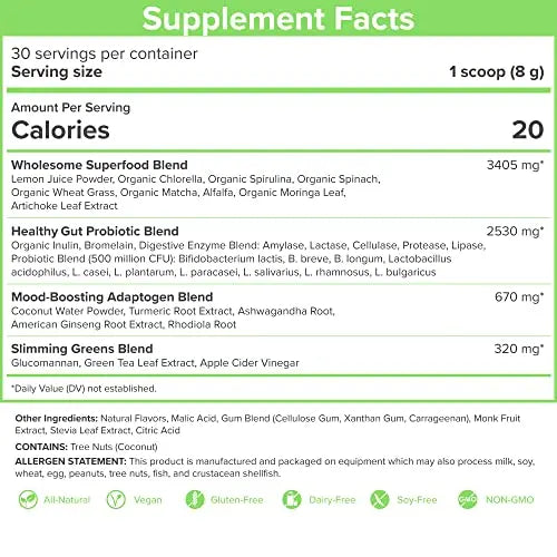 SkinnyFit Mango Splash Skinny Greens, Green Juice Superfood Powder, Natural Energy SkinnyFit Au supplements