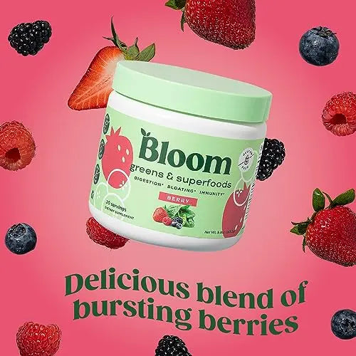 Bloom Nutrition Super Greens Powder Smoothie & Juice Mix (Berry) Bloom Nutrition Au supplements