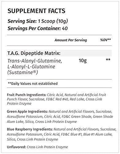 Metabolic Nutrition, TAG, Trans Alanyl Glutamine, 100% L-Glutamine Peptide Powder Metabolic Nutrition Au supplements