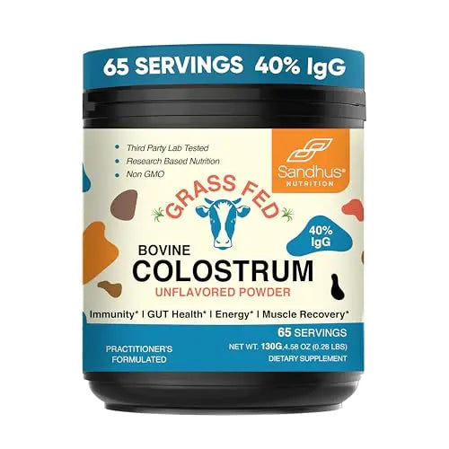 Sandhu's Pure Bovine Colostrum Powder Supplement for Humans |40% IgG Highly Sandhu's Au supplements