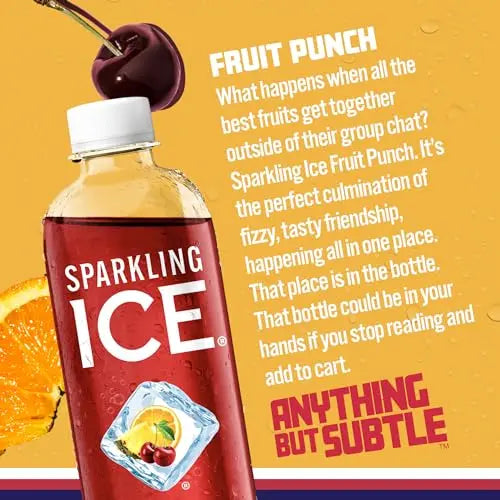 Sparkling Ice, Fruit Punch Sparkling Water, Zero Sugar Flavored Water, with Vitamins Sparkling ICE Au supplements