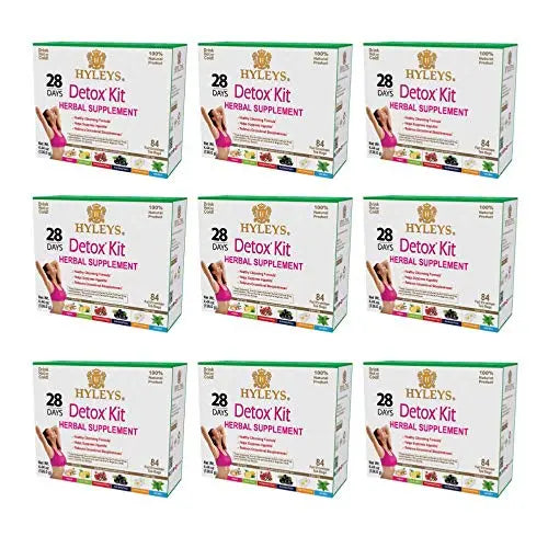 Hyleys Detox Tea for Cleanse and Weight Loss - 28 Day Kit - 84 Tea Bags (9 Pack) HYLEYS Au supplements