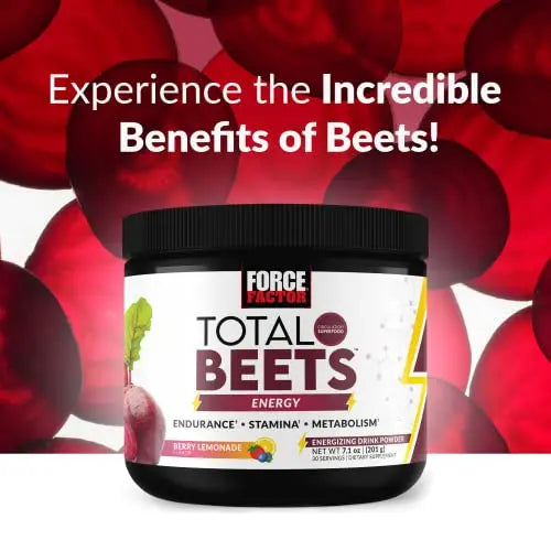 Force Factor Total Beets Energy Drink Mix, Superfood Beet Root Powder with Nitrates Force Factor Au supplements