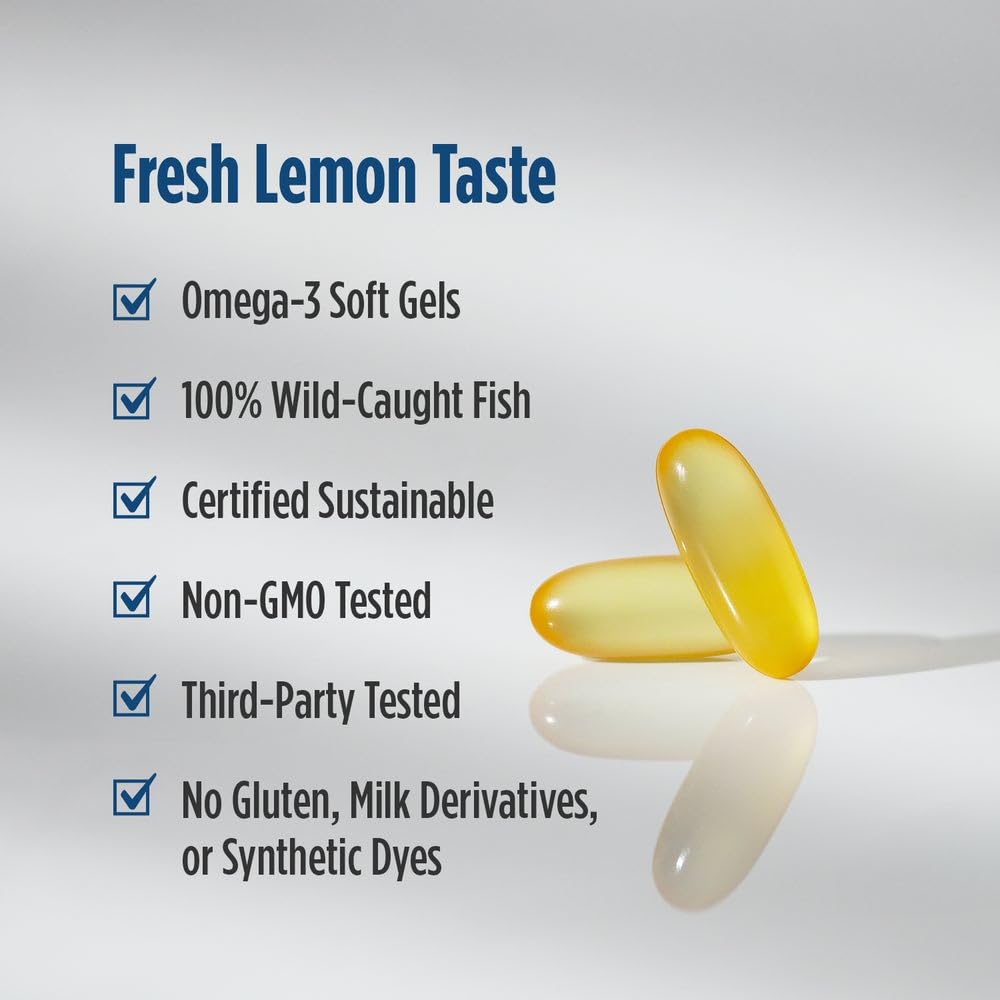 Nordic Naturals ProOmega-D, Lemon Flavor - 120 Soft Gels - 1280 mg Omega-3 + 1000 IU D3 - High-Potency Fish Oil - EPA & DHA - Brain, Eye, Heart, & Immune Health - Non-GMO - 60 Servings Nordic Naturals Au supplements