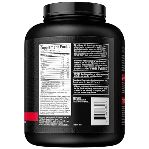 Whey Protein Powder, MuscleTech Nitro-Tech Whey Protein Isolate & Peptides, Protein MuscleTech Au supplements