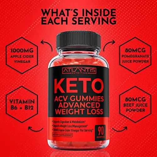 Keto ACV Gummies for Weight Loss - Supports Digestion, Advanced Weight Loss, Detox Atlantis Nutrition Au supplements