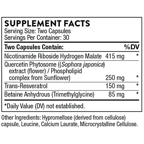 THORNE ResveraCel - Nicotinamide Riboside with Quercetin Phytosome and Resveratrol THORNE Au supplements