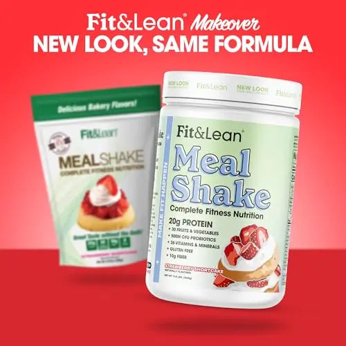 Fit & Lean Meal Shake, Fat Burning Meal Replacement, Protein, Fiber, Probiotics, Strawberry Fit & Lean Au supplements