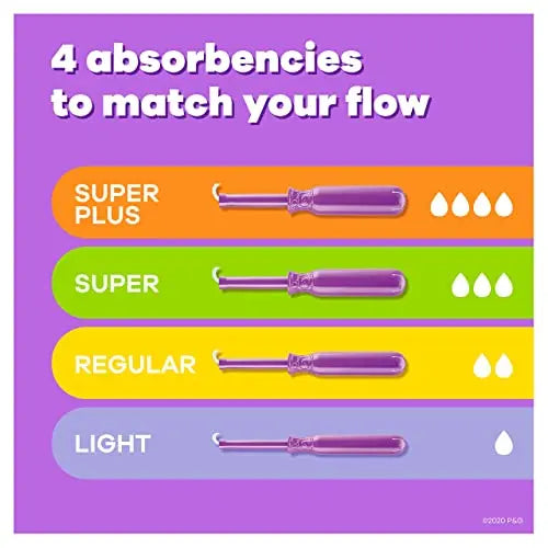 Tampax Radiant Tampons Multi Pack with LeakGuard Braid, Light/Regular Absorbency, Unscented, 26 Count Tampax Au supplements
