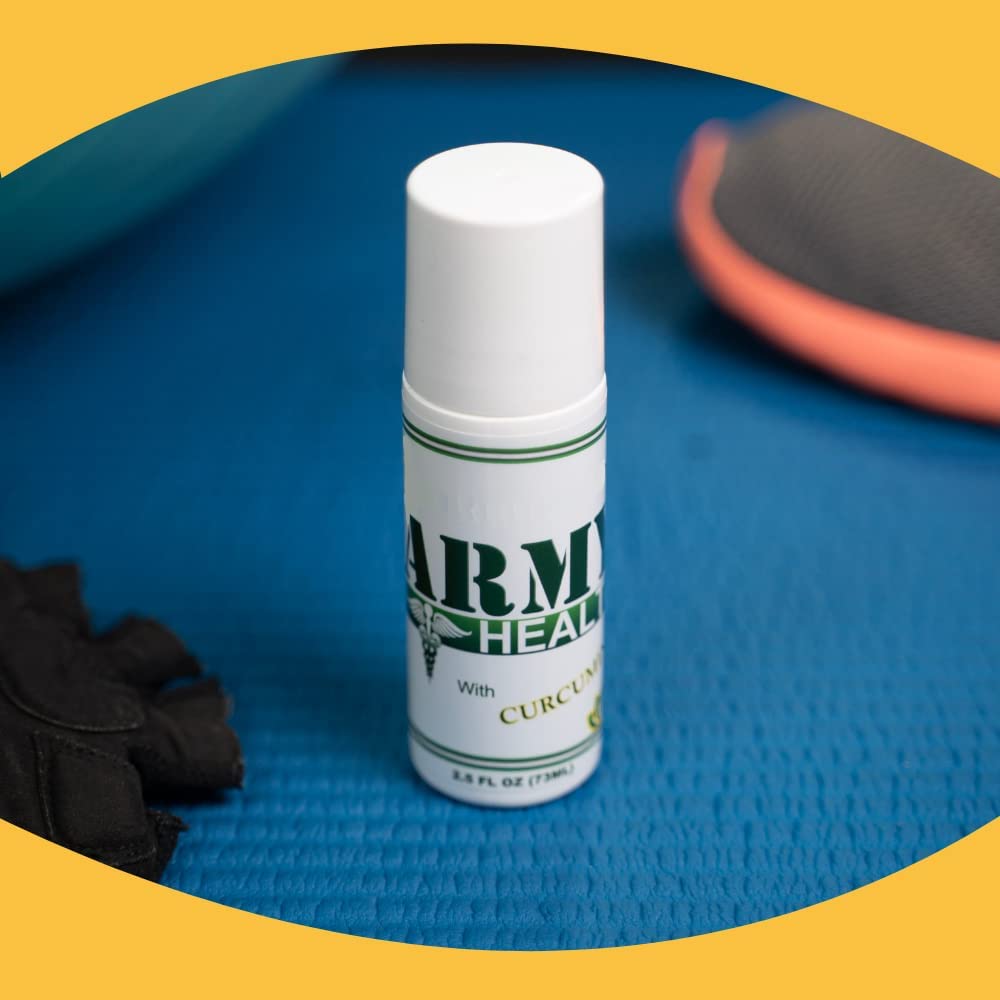 ARMY HEALTH Roll On 100% Natural Turmeric Curcumin - Pain Reliever - Inflammation - Headache - Backache - Joint and Muscle Pain 2.5 Oz ARMY HEALTH Au supplements