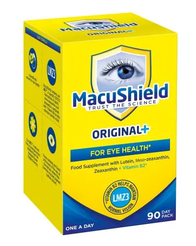 MacuShield Original Plus Capsules - 90 Day Pack, Eye Health Food Supplement containing Macushield Au supplements