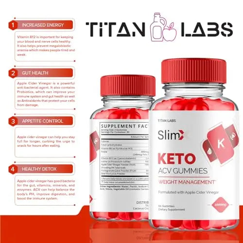 (3 Pack) SlimX Keto ACV Gummies, SlimX Keto ACV Advanced Weight Loss 1000MG Apple Titan Labs Au supplements