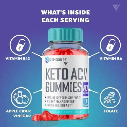 (2 Pack) Slimsculpt Keto ACV Gummies, Slim Sculpt Keto Gummies Drops Advanced Apple Kohzie Au supplements