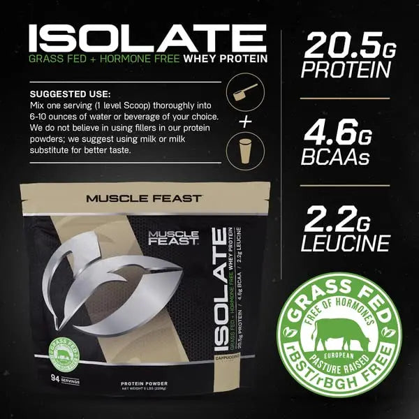 Muscle Feast Grass-Fed Whey Protein Isolate, All Natural Hormone Free Pasture Raised Muscle Feast Au supplements