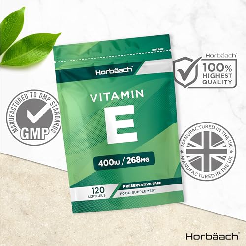 Vitamin E Capsules 400iu | 120 Count | High Strength Vitamin E as DL-a-Tocopheryl Horbäach Au supplements
