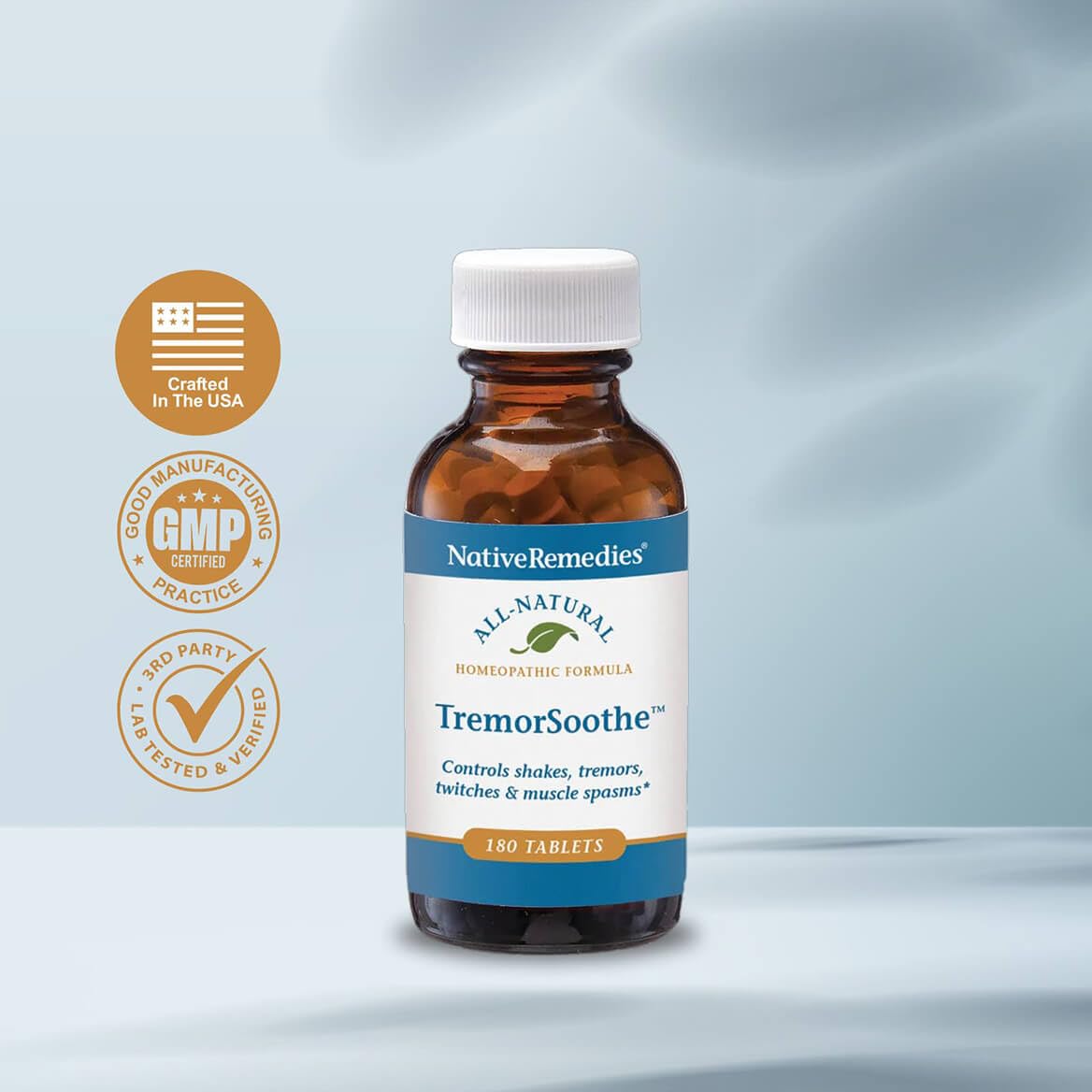 Native Remedies TremorSoothe - Natural Homeopathic Formula to Temporarily Control Shakes, Tremors, Muscle Spasms and Twitches -180 Tablets Native Remedies Au supplements