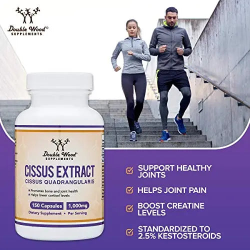 Cissus Quadrangularis Super Extract, 150 Capsules, Manufactured in The USA, Dietary Double Wood Supplements Au supplements