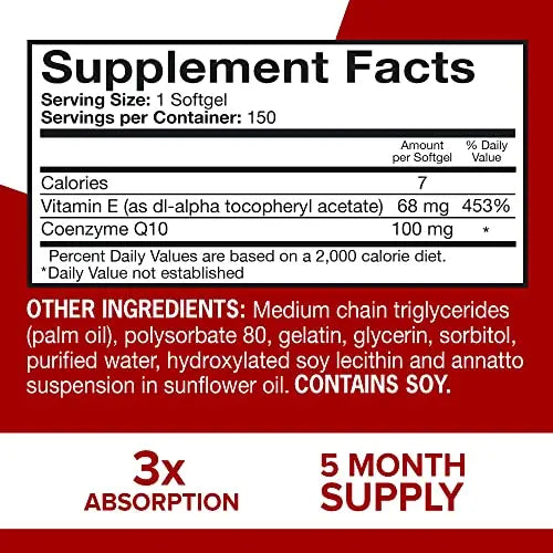 Qunol Ultra CoQ10 100mg Softgels- 3X Better Absorption Coenzyme Q10 Supplements Qunol Au supplements