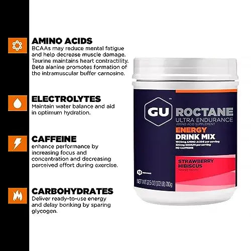 Gu Energy Roctane Ultra Endurance Energy Drink Mix, Strawberry Hibiscus GU Energy Au supplements