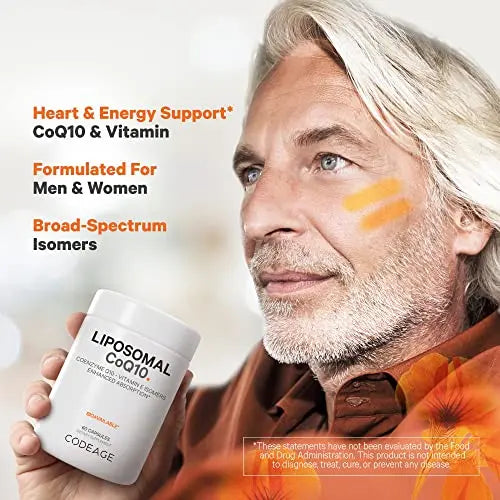 Codeage Liposomal CoQ10 Supplement - Vitamin E Isomers Tocopherols - 125mg Coenzy Codeage Au supplements