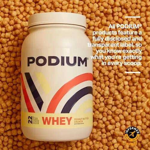 Podium Nutrition, Whey Protein Powder, Peanut Butter Crunch, 22 Servings, 27g of Whey Podium Nutrition Au supplements
