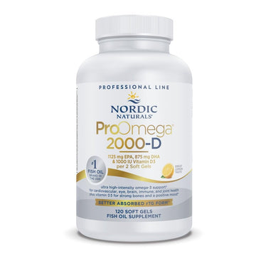 Nordic Naturals ProOmega 2000-D, Lemon Flavor - 120 Soft Gels - 2150 mg Omega-3 + 1000 IU D3 - Ultra High-Potency Fish Oil - EPA & DHA - Brain, Heart, & Immune Health - Non-GMO - 60 Servings Nordic Naturals Au supplements