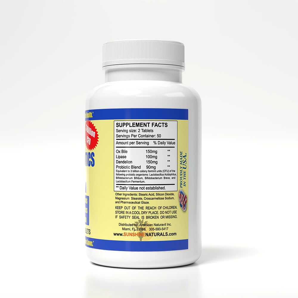 Sunshine Naturals Super Probiotics Supplement. Improves Digestion, Gut Health, Immune System Support, and Healthy Bowel Function. Promotes Healthy Flora. 100 Capsules. Sunshine Naturals Au supplements