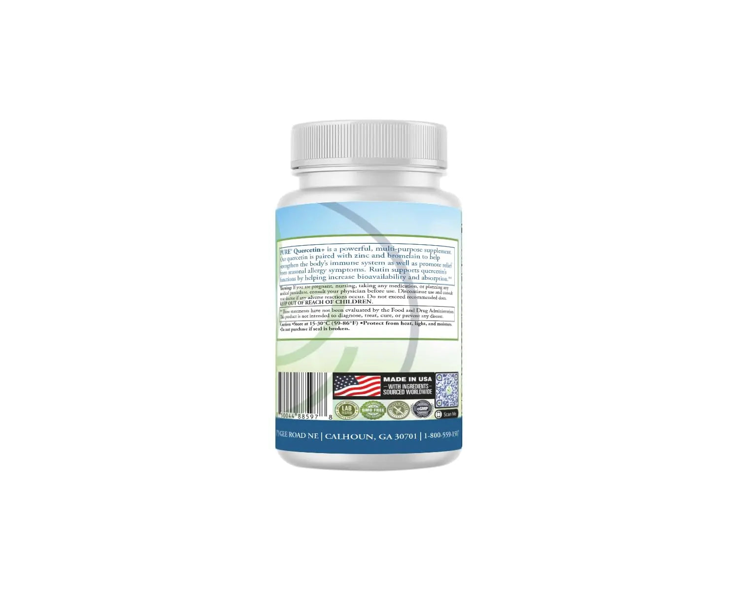 PURE® Quercetin+ with Zinc, Bromelain, Rutin Immune Shield - 60 Capsules - High Bioavailability Antioxidant Complex for Respiratory Health & Viral Defense - Made in USA PURE Au supplements