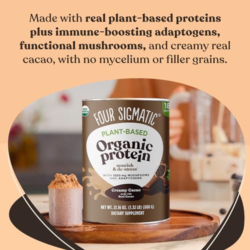 Four Sigmatic Organic Plant-Based Protein Powder Creamy Cacao Protein with Lion’s Mane Four Sigmatic Au supplements