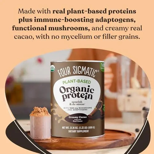 Four Sigmatic Organic Plant-Based Protein Powder Creamy Cacao Protein with Lion’s Mane Four Sigmatic Au supplements