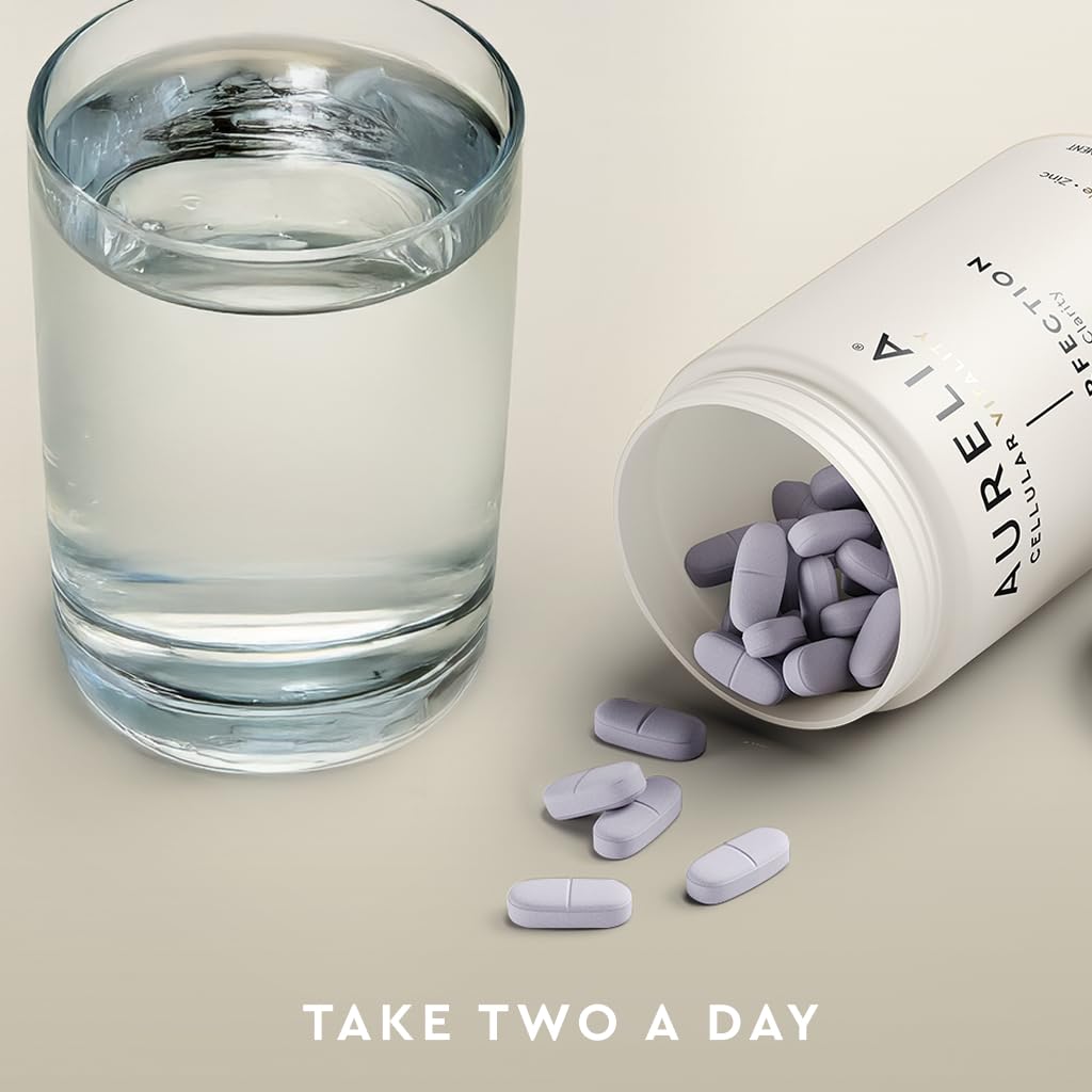 AURELIA Skin Perfection | Advanced Cellular Anti-Aging Supplement | Enhance Skin Clarity, & Tone | with Zinc, Resveratrol, Niacinamide, Ergothioneine, & Vitamin C AURELIA Au supplements
