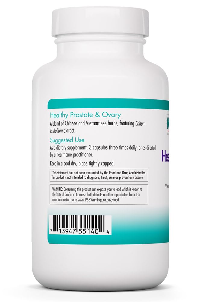 NutriCology Healthy Prostate & Ovary - Herbal Blend with Crinum Latifolium - Hormone Support for Men & Women - Vegetarian Capsules - Hypoallergenic Formula - 60 Servings - 180 Count Allergy Research Group Au supplements