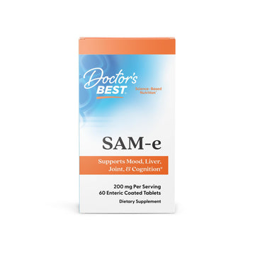 Doctor's Best SAM-e Mood & Joint Support & Liver Health (Pharmaceutical Grade/Non-GMO/Gluten Free/Vegetarian), Tablet, 60 Count (Pack of 1) Doctor's BEST Au supplements