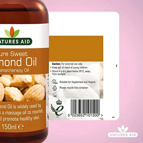 Natures Aid Almond Oil, Pure, Sweet Almond Oil, Massage Oil, Suited to Dry, Sensitive Skin natures aid Au supplements