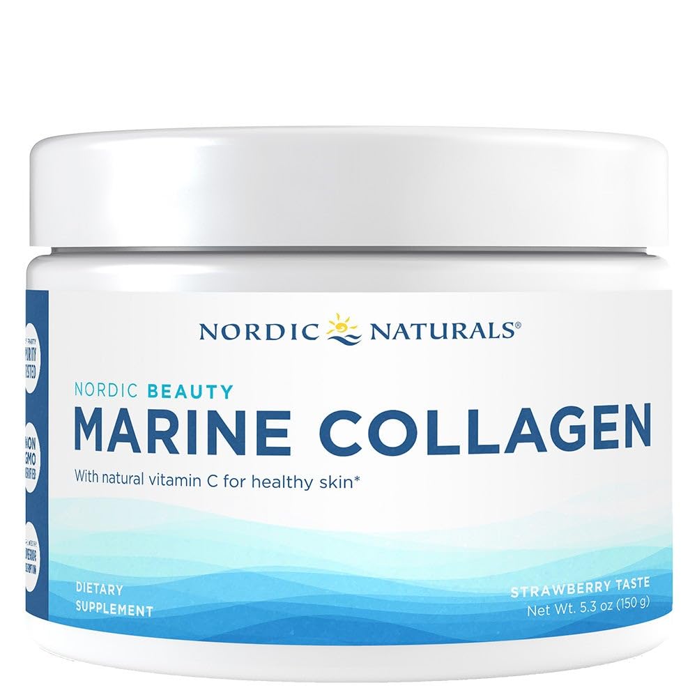 Nordic Naturals Nordic Beauty Marine Collagen Powder, Strawberry - 5.29 Ounces - Collagen Powder Supplement for Healthy Skin, Joints, and Bones, Vitamin C for Antioxidant Support - 30 Servings Nordic Naturals Au supplements
