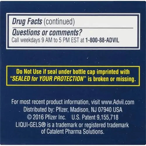 Advil PM Liqui-Gels Pain Reliever and Nighttime Sleep Aid, Pain Medicine with Ibuprofen for Pain Relief and Diphenhydramine HCL for a Sleep Aid - 40 Liquid Filled Capsules - Back to College Advil Au supplements